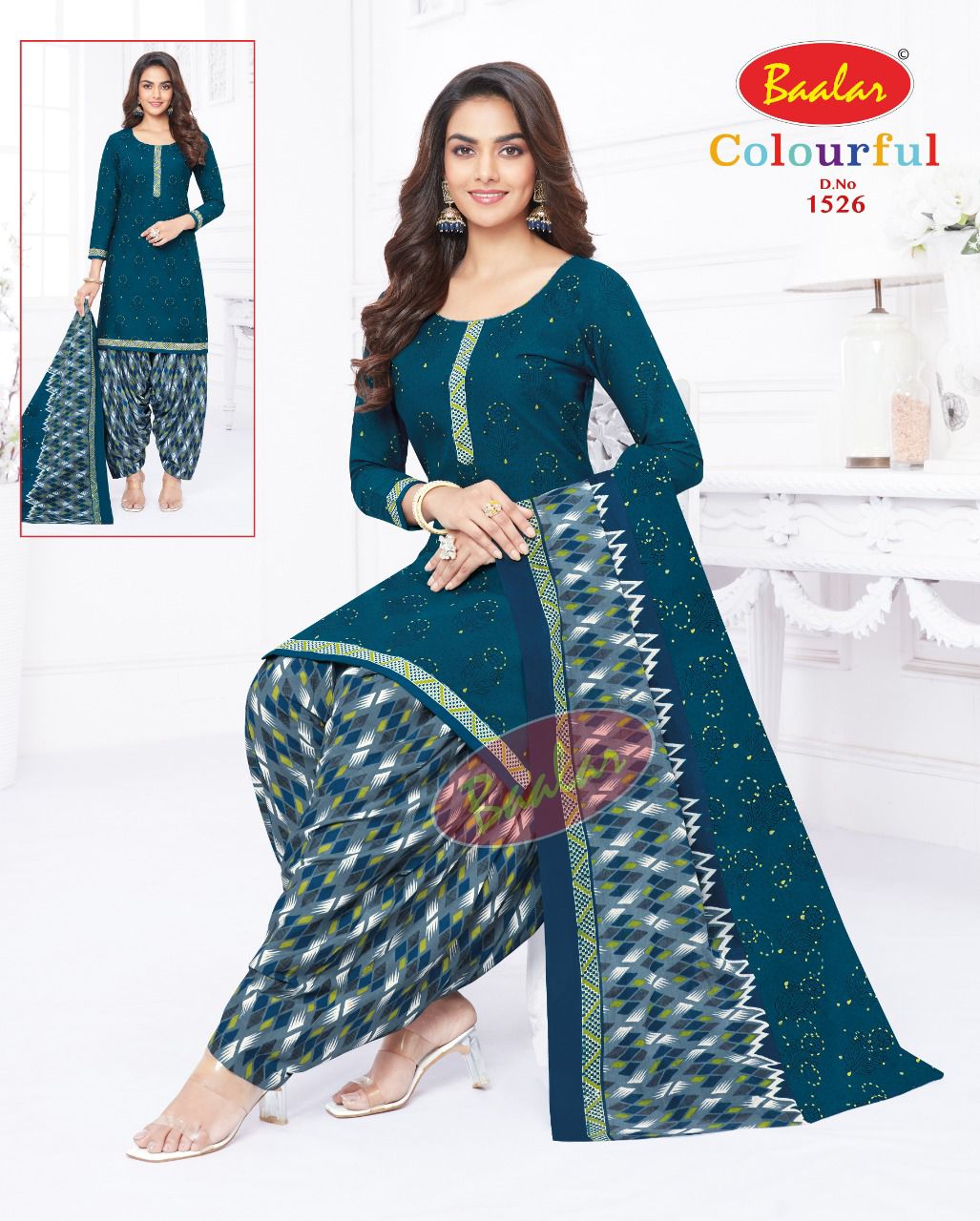 Baalar Colourful Vol 15 Regular Wear Wholesale Cotton Printed Readymade Suit
